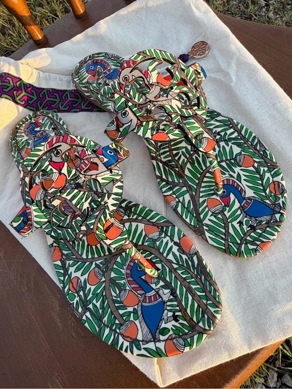 Tory Burch Something Wild Patent Leather Miller Sandals Size 9 1/2